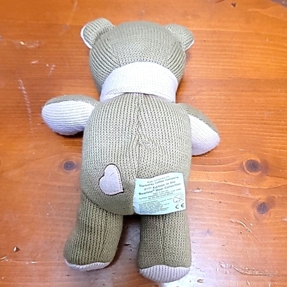 STARBUCKS BEARISTA BEAR 2010 WINTER EDITION 89 KNIT BROWN/PINK KEY MY HEART 9 IN - Picture 3 of 7